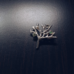 tree broach【silver925】オパール　レモンクォーツ　　ペリドット　パール　ブローチ　天然石　ナチュラル 18枚目の画像