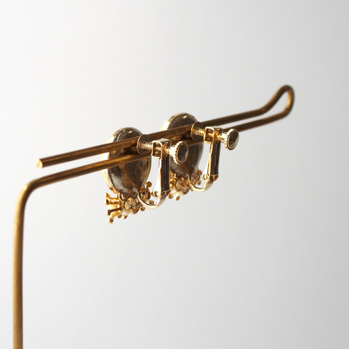 ゴッホのひまわり様　お決まり２点 ブルービーズのピアスとオーロラ色のビーズピアス イヤリング 手描き アクセサリー ゴッホ ひまわり ピアス