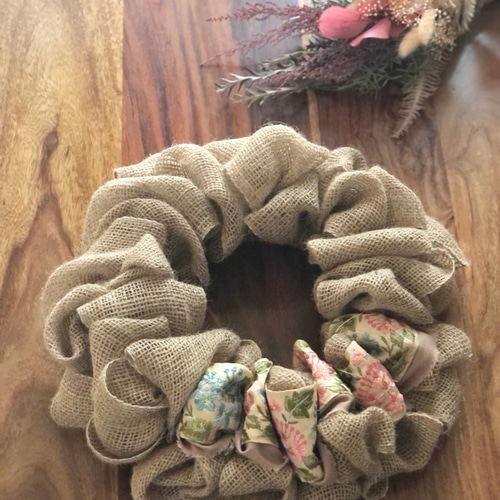 一点物》》ドライフラワースワッグとインド刺繍リボンの