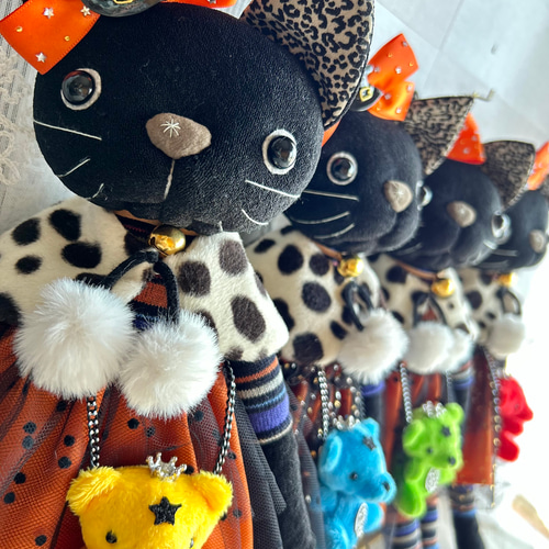 ハロウィン黒ねこちゃん❗️】靴下ぬいぐるみ ぬいぐるみ art ハロウィン黒ねこちゃん❗️】靴下ぬいぐるみ ぬいぐるみ art