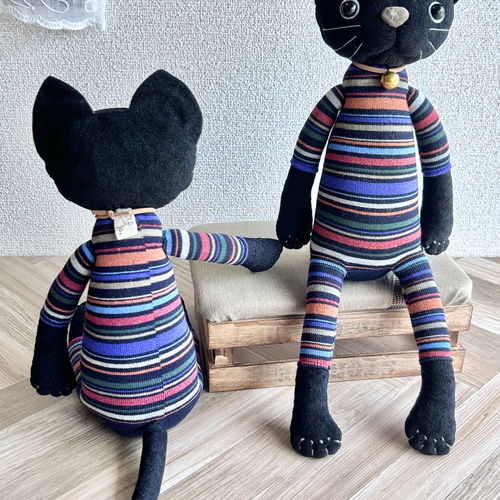 ハロウィン黒ねこちゃん❗️】靴下ぬいぐるみ ぬいぐるみ art ハロウィン黒ねこちゃん❗️】靴下ぬいぐるみ ぬいぐるみ art