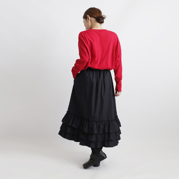 ⁑初夏ＳＡＬＥ ７７cm丈　段々フリル裾ギャザー スカート贅沢ペチスカート　ゆったり　上質 コットン F03 10枚目の画像