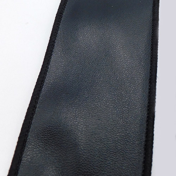ソフトフェイクレザーリボン（Black edge) 38mm x 1m 6枚目の画像