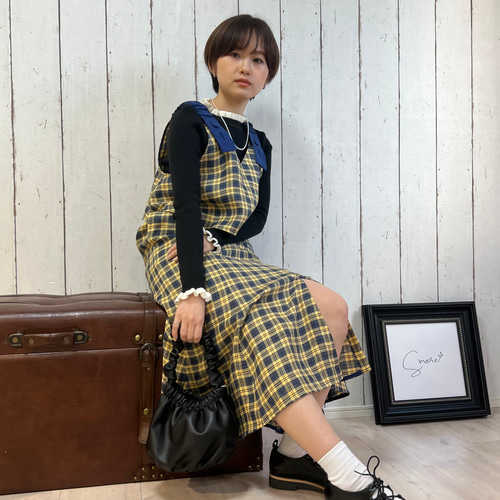 小柄さん向け ful×fulキャミ (チェック) セットアップ対応可 小柄さん向け ful×fulキャミ (チェック) セットアップ対応可