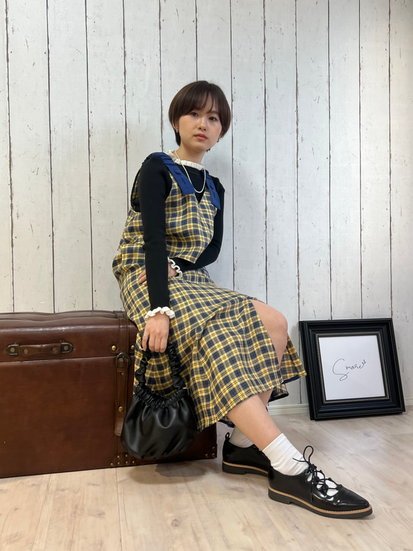 小柄さん向け ful×fulキャミ （チェック） セットアップ対応可