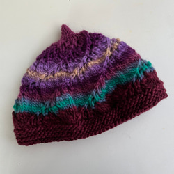 【送料無料】ゆったりサイズのとんがり帽子　紫系 3枚目の画像