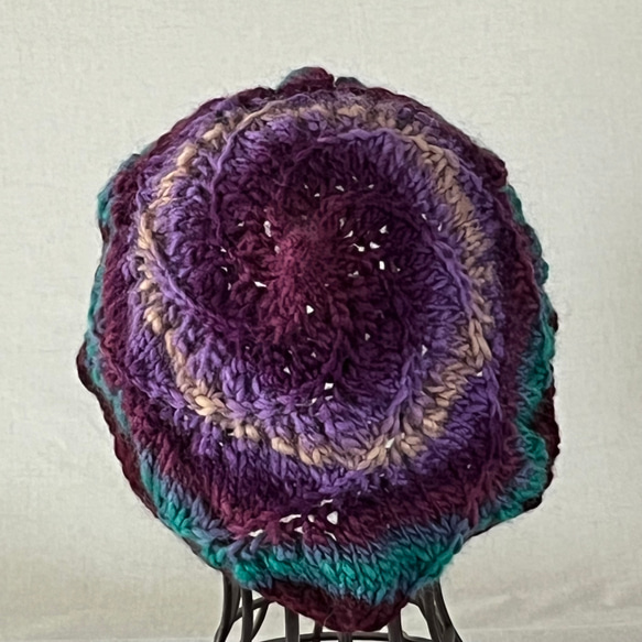 【送料無料】ゆったりサイズのとんがり帽子　紫系 2枚目の画像