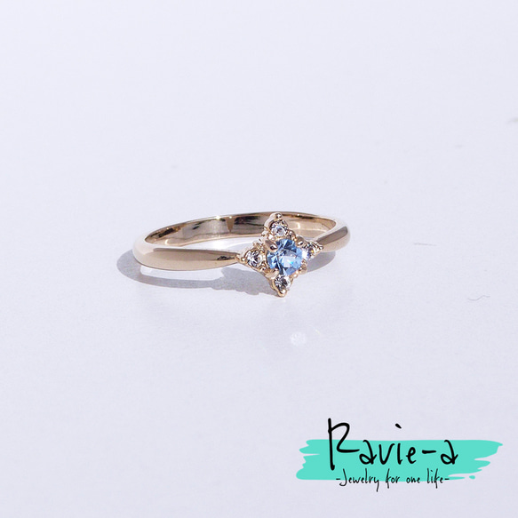 藍水晶方形設計花朵小指戒指尺寸 1~28 戒指自由變色 第7張的照片