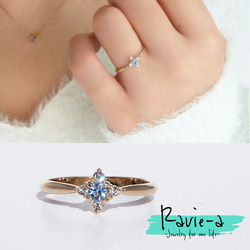 藍水晶方形設計花朵小指戒指尺寸 1~28 戒指自由變色 第1張的照片