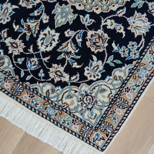 90×60cm【手織り ペルシャ絨毯 ナイン】手織り絨毯 カーペット・絨毯