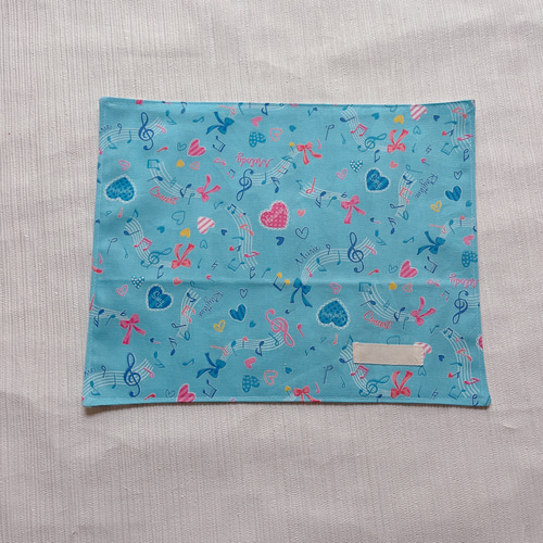 ランチョンマット 女の子 リボン ハート 音符 ピンク 水色 ランチョン