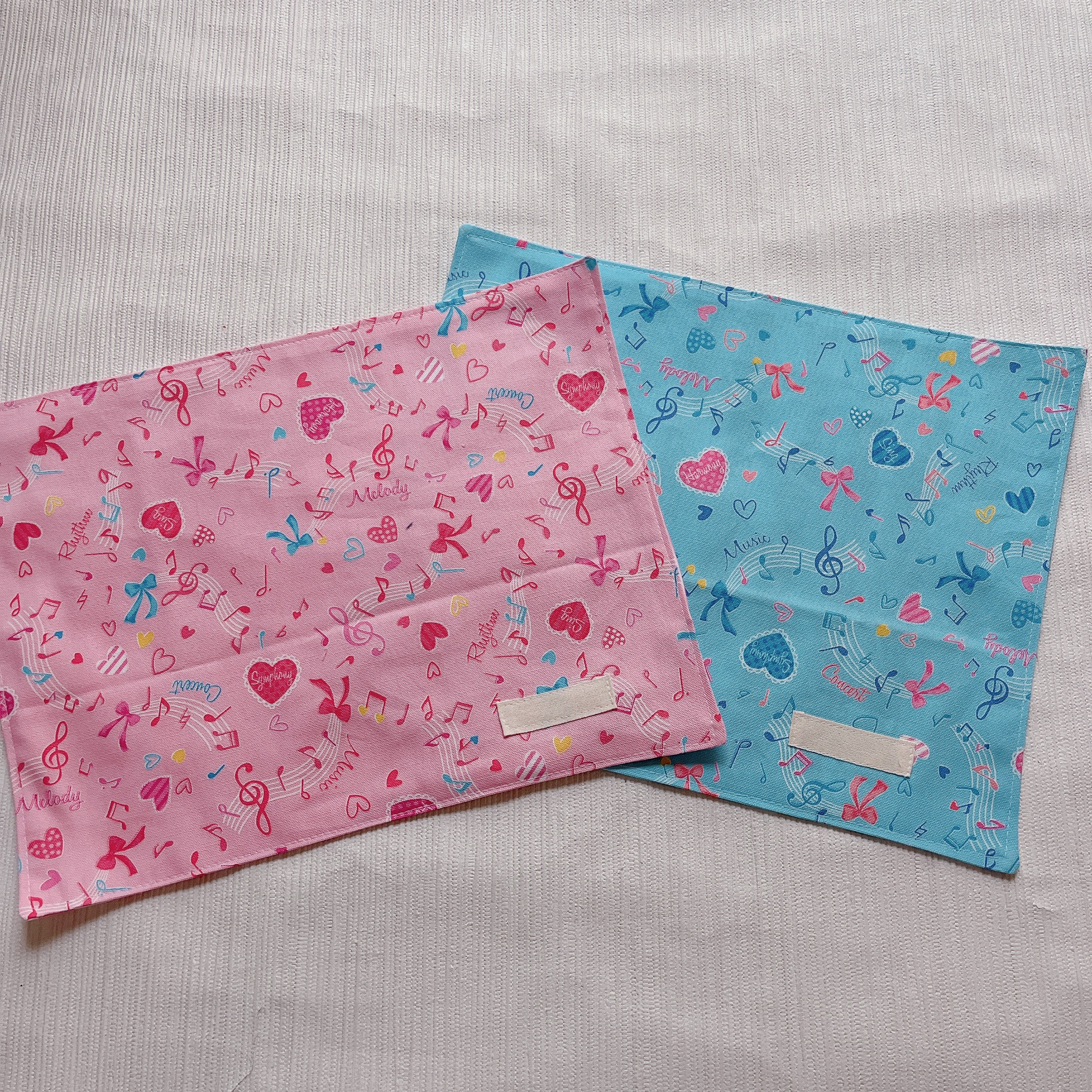 ランチョンマット 女の子 リボン ハート 音符 ピンク 水色 ランチョン