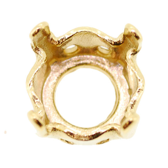 チャトン ジルコニア用 爪め金具 ６ｍｍタイプ 金色 ゴールドカラー 石座 １コ入り 1枚目の画像