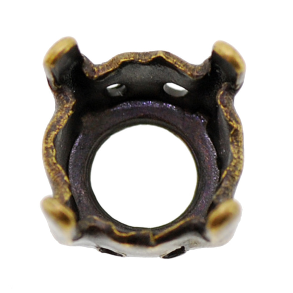 チャトン ジルコニア用 爪め金具 ６ｍｍタイプ 金古美 アンティークゴールド 石座 １コ入り 1枚目の画像