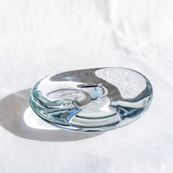ガラス】かたまりのうつわ アクセサリートレイ 立体・オブジェ umi