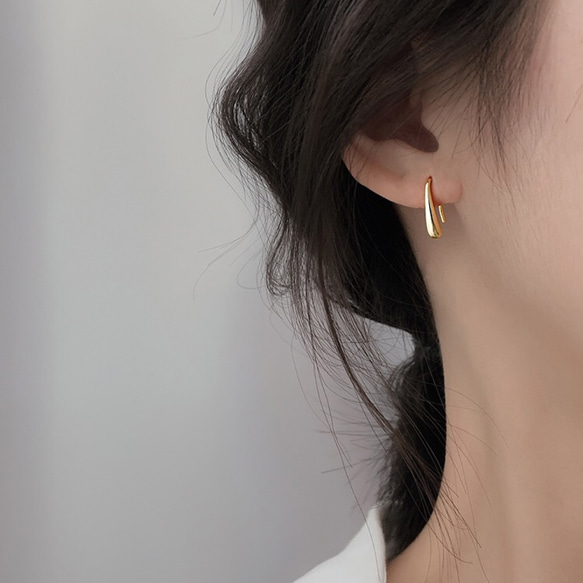 AOI Jewel ピアス しずく型 レディース ファッション しずく シンプル 両耳ペア フックピアス 雫 ドロップ 6枚目の画像