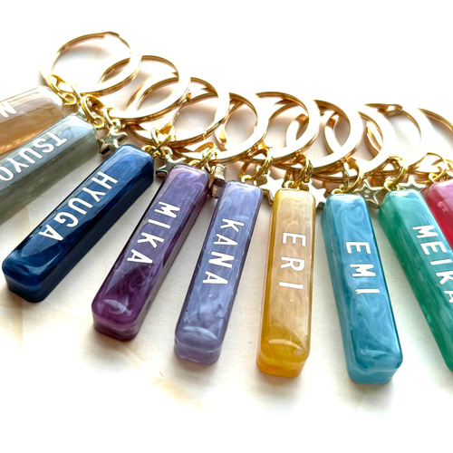 レジンキーホルダー 名前入れます♡ キーリング おしげ♡ 通販