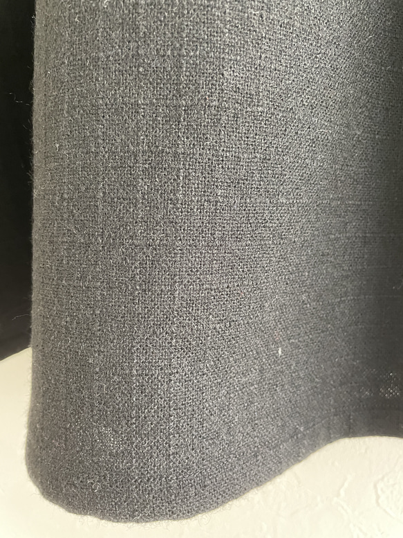 ウール混のブラックのフレアスカート(チェック) 5枚目の画像