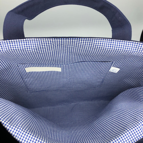 さくらんぼ 紺色 リボン チェック レッスンバッグ 上履き袋 受験 入学