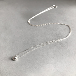 melt necklace silver SS size /シルバー/ネックレス/溶かした銀/シンプル 2枚目の画像