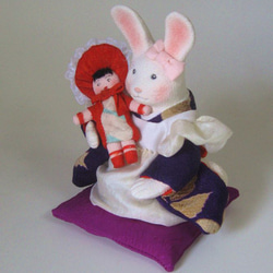 猫と兎の縮緬人形2体セット 猫と兎の縮緬人形2体セット 猫と兎の縮緬人形2