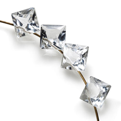 ２粒売り　宝石質ホワイトトパーズAAA　ダイヤ　プリンセスカット7×7mm 1枚目の画像