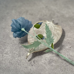 布花飾れるブルーポピーの花一輪 11枚目の画像