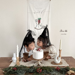 ✽NEW✽　party hat　Noël　チュール付き　ベロア生地 ベビークラウン　パーティーハット　 12枚目の画像