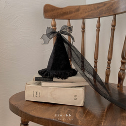 ✽NEW✽　party hat　Noël　チュール付き　ベロア生地 ベビークラウン　パーティーハット　 8枚目の画像