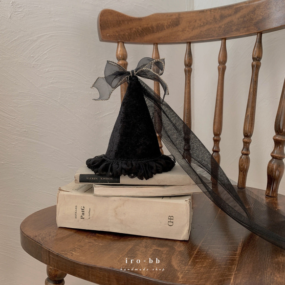 ✽NEW✽　party hat　Noël　チュール付き　ベロア生地 ベビークラウン　パーティーハット　 8枚目の画像