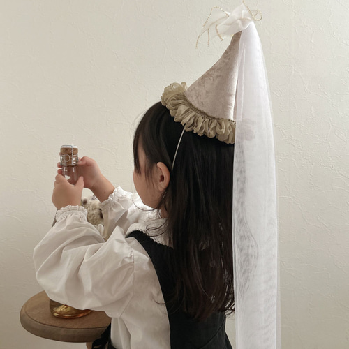 ✽NEW✽ party hat Noël チュール付き ベロア生地 ベビークラウン