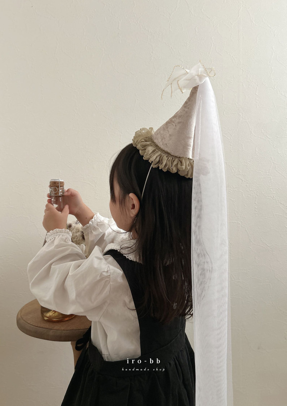 ✽NEW✽　party hat　Noël　チュール付き　ベロア生地 ベビークラウン　パーティーハット　 7枚目の画像