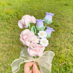 スイートピー･カンパニュラ･小さな野花のブーケ 2枚目の画像