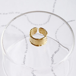 真鍮リング ファッションリング ブラス 太い メタルポイント ボリューム ボール シグネット ニュアンス ワイド クラフ 3枚目の画像