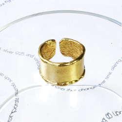 真鍮リング ファッションリング ブラス 太い メタルポイント ボリューム ボール シグネット ニュアンス ワイド クラフ 6枚目の画像