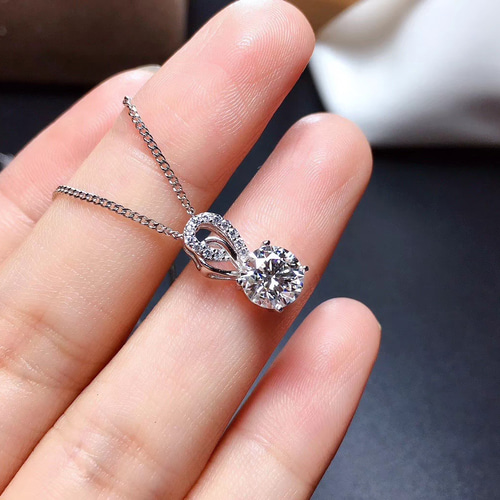 newデザイン】モアサナイト ネックレス K18WG