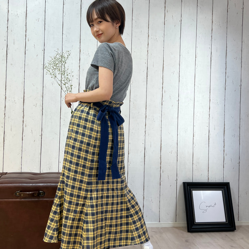 小柄さん向け ful×fulスカート （チェック）セットアップ対応可