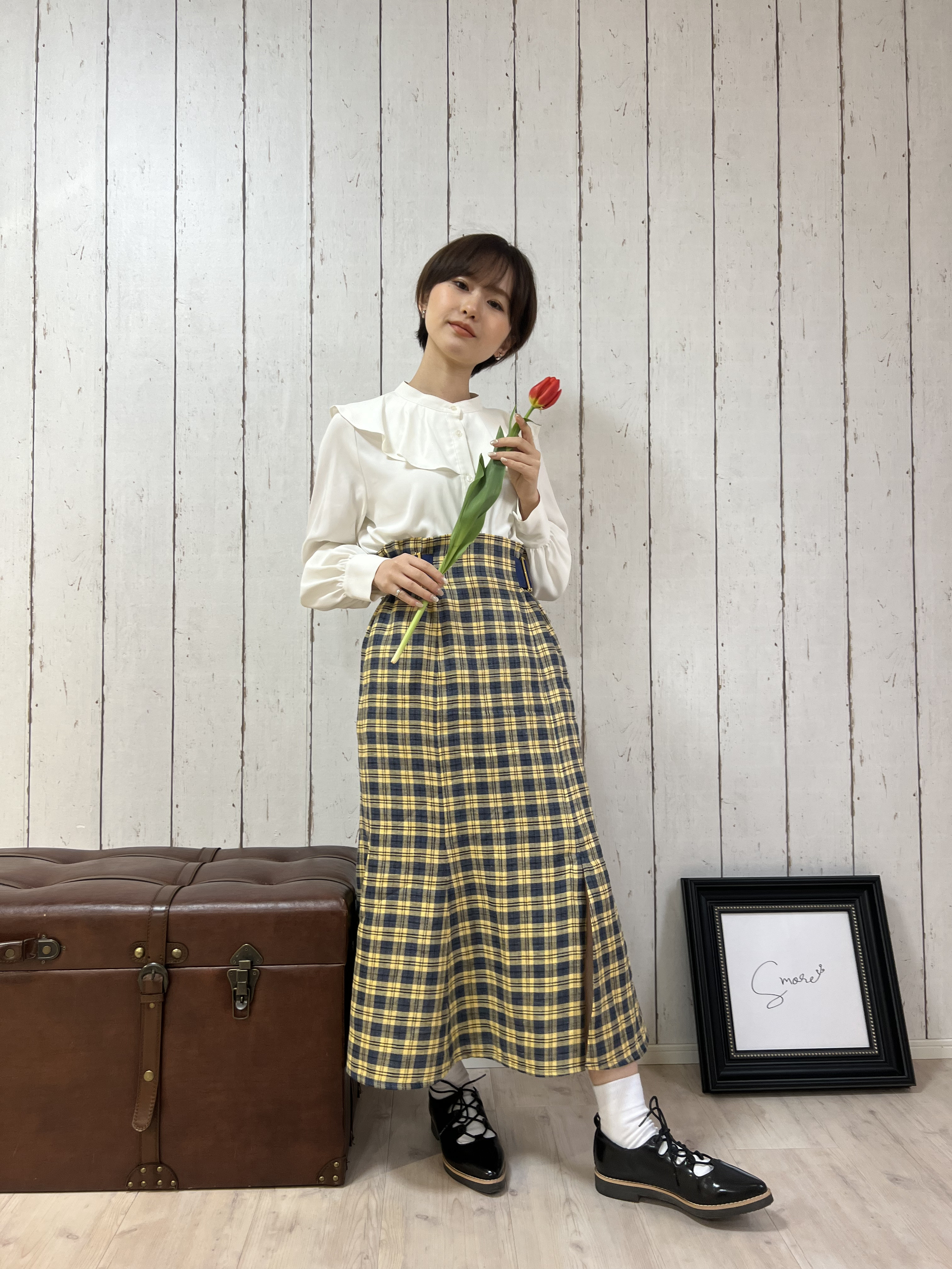 小柄さん向け ful×fulスカート （チェック）セットアップ対応可