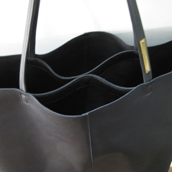OTONA eco-bag XLサイズ ブラック　本革製トートバッグ 2枚目の画像
