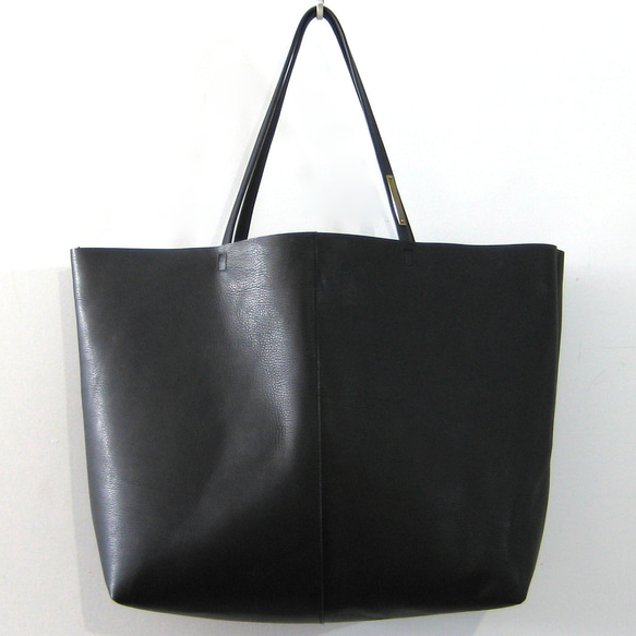 OTONA eco-bag XLサイズ ブラック　本革製トートバッグ 1枚目の画像