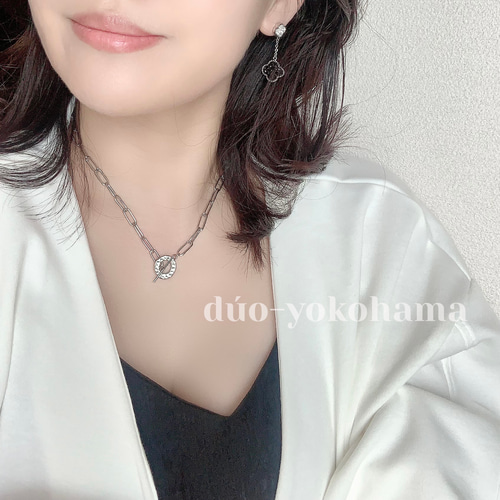 送料無料】Wクローバーフラワーピアス_イヤリング シルバー