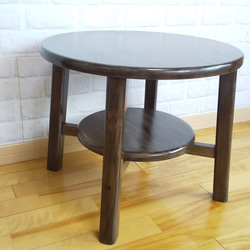 円形テーブル　中段あり　サイドテーブル　ミニテーブル　花台　ローテーブル　オーダー可能　 5枚目の画像