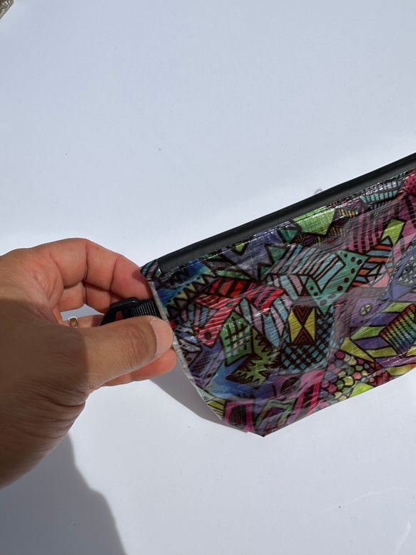 ブラック【オーダー可能】軽量＆防水生地　ポーチ　ダイニーマ　DCF pouch 3枚目の画像