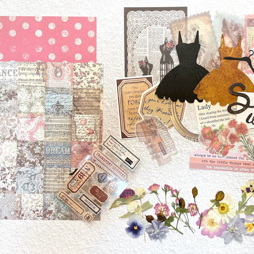 手作りキット レトロなミニスクラップブッキング 2個セット