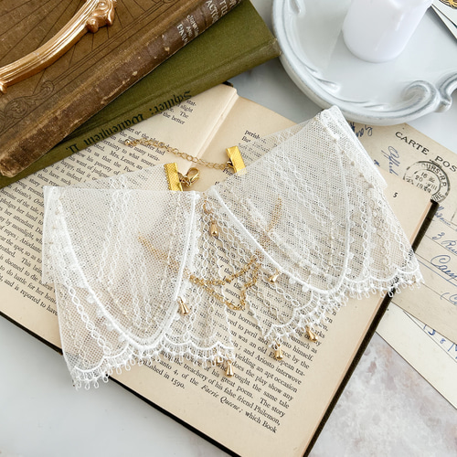 ✨新品✨Super Beauty ホワイトレースラッフル襟ジャケット♡42♡ セール】2WAYアレンジカラーニットシャギーミドル丈ダブルテーラード