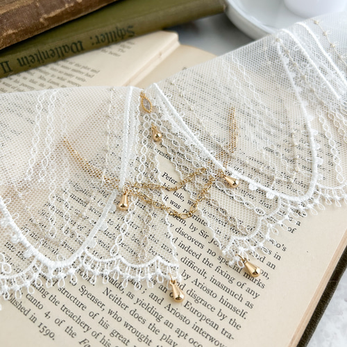 【それぞれの蝶の柄が微妙に違ってとっても素敵】DIOR ツイリー ホワイト：夢から覚めた眠りの妖精：幅広レースの付け襟