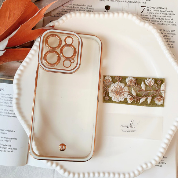 インド刺繍リボン　iPhoneケース付インナーシートset 7枚目の画像