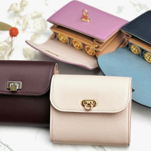 ダークネイビー×ゴールド】トランペット マウスピースポーチ 本革