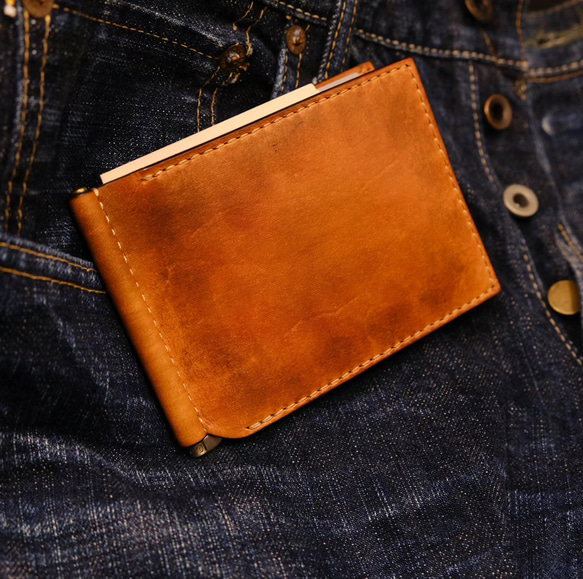 CIMABUE オレンジ レザー マネークリップ エッティンガー ETTINGER 財布 二つ折り財布 札入れ 札ばさみ