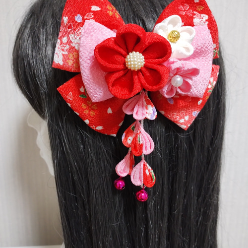 髪飾り 髪飾り赤 リボンピンク リボン赤 成人式髪飾り 卒業式髪飾り